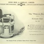 Ad for a hydraulic chair called 'The Princess Royal', stating 'The enamel work on Koken chairs never turns colour'.