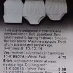An ad in the Eaton's catalogue for girls vest and briefs that come in white or floral print.