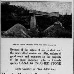 advertisement for Canada Crushed Stone stating the "daily capacity of plant is 4000 tons"