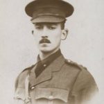 Portrait of James in his service uniform. He has a moustache.