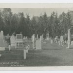 inside Grove Cemetery. Markers, monuments, memorials and plots can be seen.