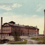 Postcard with the Dundas Cotton Mills.